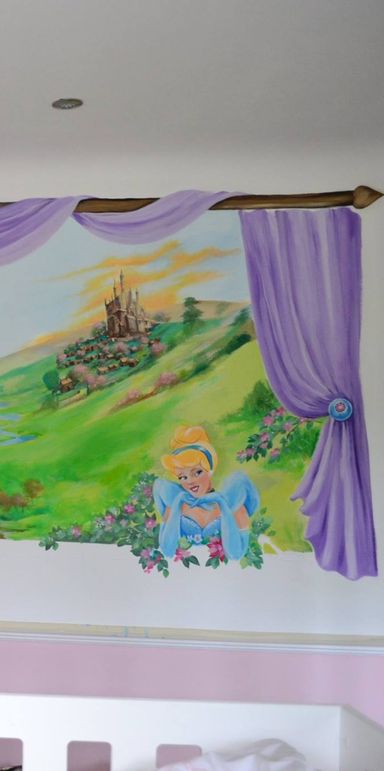 Disney Princess children's bedroom mural